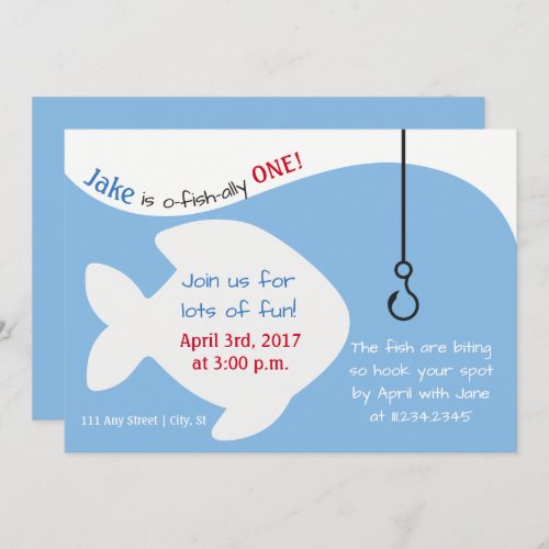 Fishing Themed Birthday Party Invite