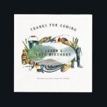 Fishing Themed Birthday Party Napkins<br><div class="desc">Starting with a fabulous, printed invitation, set the tone with a unique design then carry the theme through the entire event. Your event will be picture perfect from beginning to end with special little extras. At the party, consider personalized party favors for an extra special touch. Add your custom wording...</div>