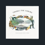 Fishing Themed Birthday Party Napkins<br><div class="desc">Starting with a fabulous, printed invitation, set the tone with a unique design then carry the theme through the entire event. Your event will be picture perfect from beginning to end with special little extras. At the party, consider personalized party favors for an extra special touch. Add your custom wording...</div>