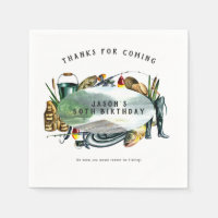 Fishing Themed Birthday Party Napkins