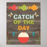 Fishing Themed Birthday Party  Sign 8x10 Inch at Zazzle