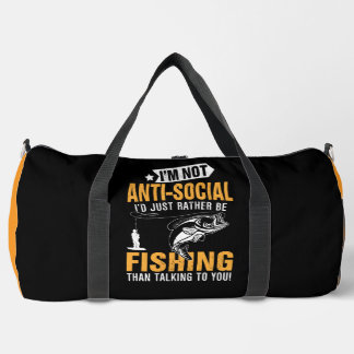 Fishing themed duffle bag