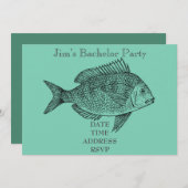 Fishing themed male Bachelor Party Invitation (Front/Back)