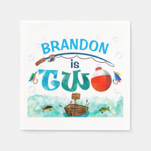Fishing themed O-fish-ally 2nd birthday party Napkins