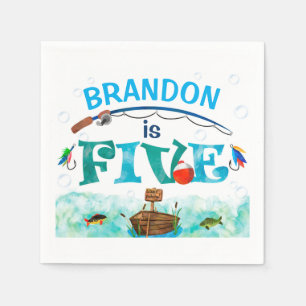 Fishing themed O-fish-ally 5th birthday party Napkins