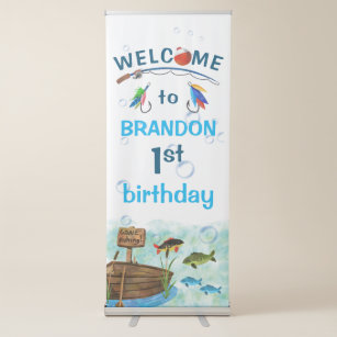 O-Fish-al Reel Fun Fishing Birthday Welcome Banner