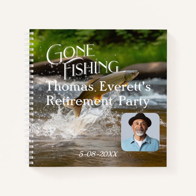 Fishing Themed Retirement Party Guest Book  (Front)