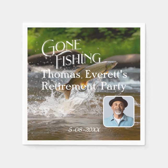 Fishing Themed Retirement Party  Napkins (Front)