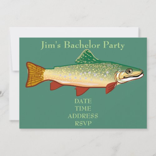 Fishing themed trout Bachelor Party Invitation