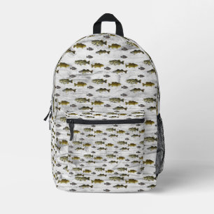 Fishing Themed Walleye Bass Crappie Angler Men's  Printed Backpack