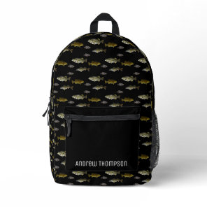 Fishing Themed Walleye Bass Crappie Angler Men's  Printed Backpack