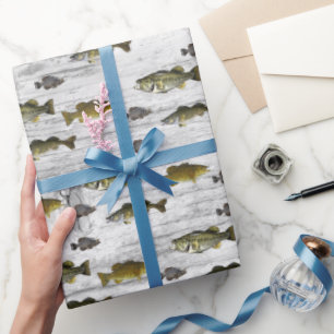 Fishing Themed Walleye Bass Crappie Angler Men's Wrapping Paper