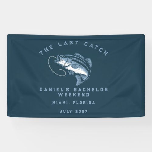 Fishing Themed Weekend Trip Bachelor Party Banner
