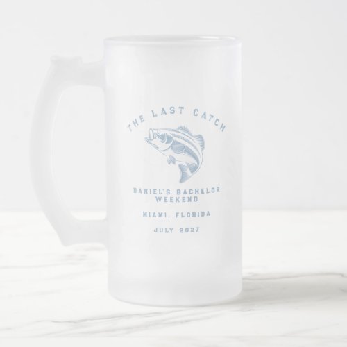 Fishing Themed Weekend Trip Bachelor Party Frosted Glass Beer Mug