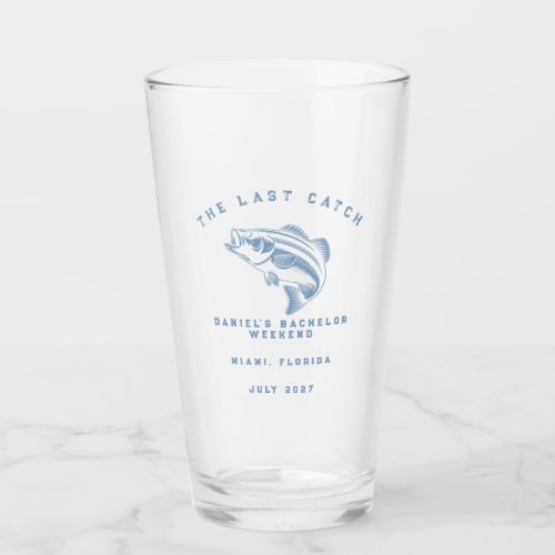 Fishing Themed Weekend Trip Bachelor Party Glass