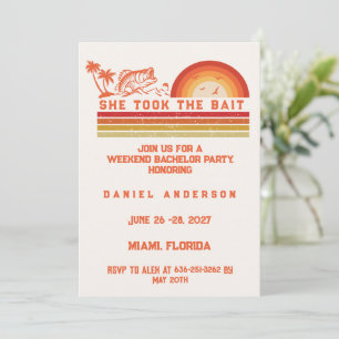 Fishing Themed Weekend Trip Bachelor Party Invitation