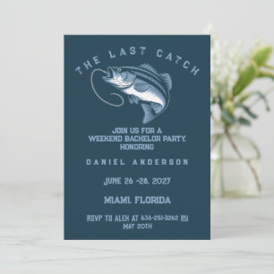 Fishing Themed Weekend Trip Bachelor Party Invitation