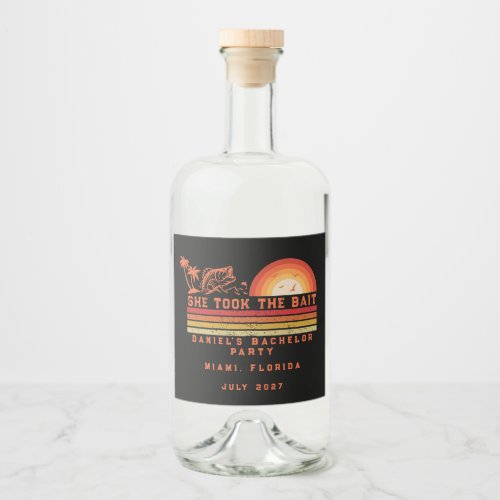 Fishing Themed Weekend Trip Bachelor Party Liquor Bottle Label