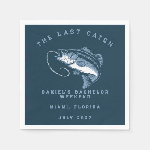 Fishing Themed Weekend Trip Bachelor Party Napkins