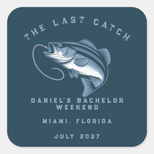 Fishing Themed Weekend Trip Bachelor Party Square Sticker