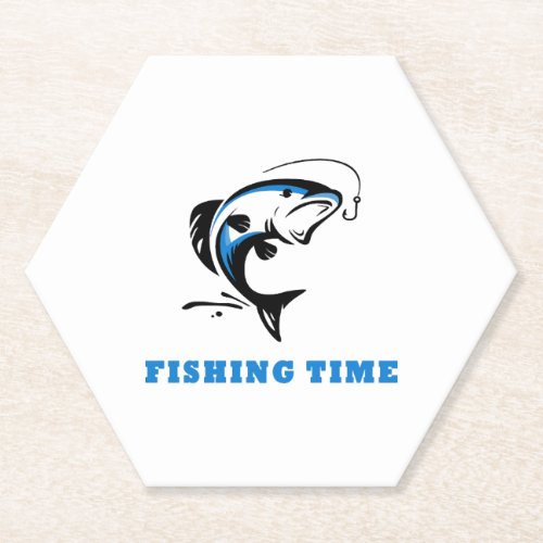 fishing time paper coaster