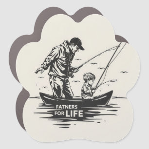 Fishing Together: A Timeless Bond Car Magnet