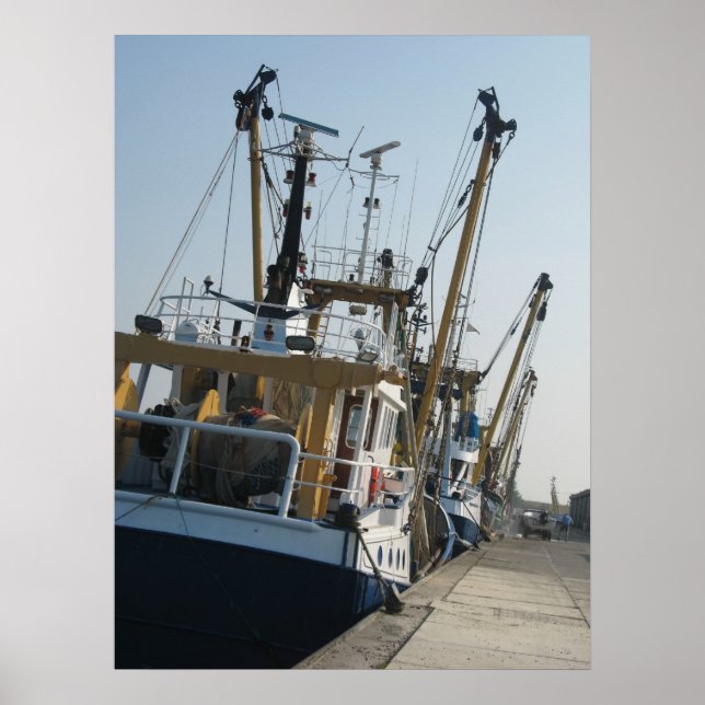 Fishing Trawler on Quay Photo Poster Print (Front)