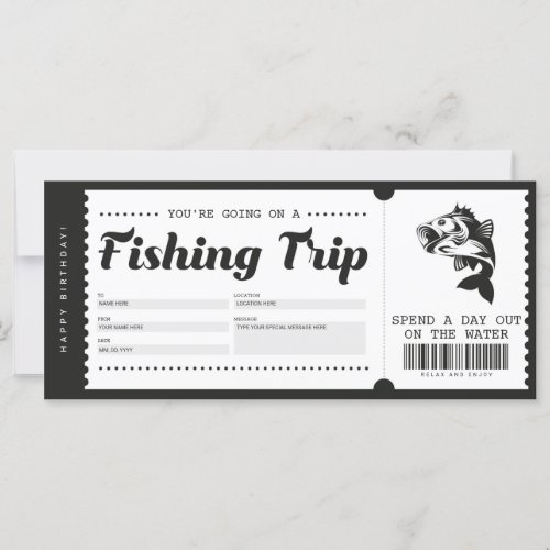 Fishing Trip Gift Ticket Voucher Certificate