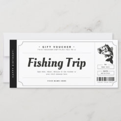 Fishing Trip Gift Ticket Voucher Certificate
