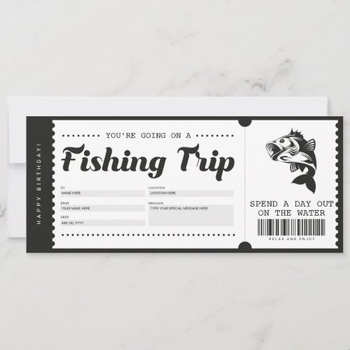 Fishing Trip Gift Ticket Voucher Certificate
