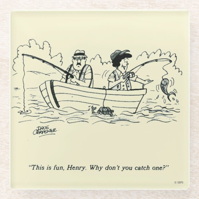 Fishing Trip Glass Coaster (Front)