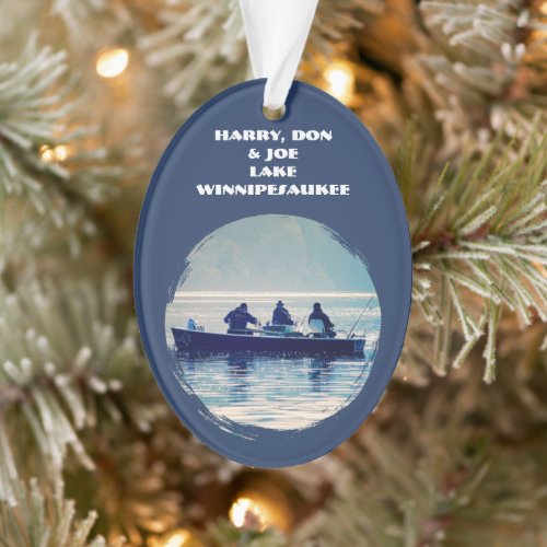 Fishing Trip Photo Keepsake Trout Fish Design Ornament