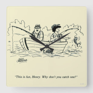 Fishing Trip Square Wall Clock