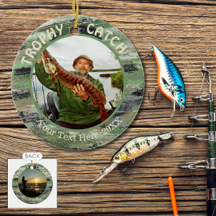 Fishing TROPHY CATCH 2 Photo Commemorative Ceramic Ornament