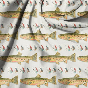 Fishing Trout Fish Flies Fisherman Fabric
