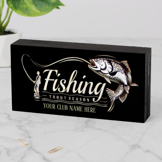 Fishing Trout Season Logo Wooden Box Sign (In Situ Horizontal)