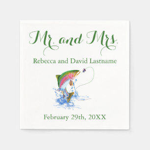 Fishing Trout Themed Wedding Napkins
