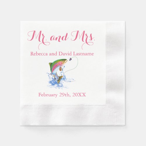 Fishing Trout Themed Wedding Napkins