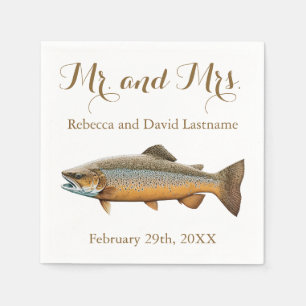 Fishing Trout Themed Wedding Napkins
