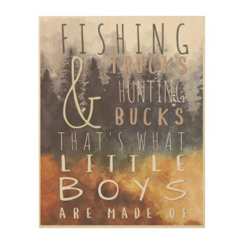 Fishing Trucks Hunting Bucks Baby Boy Nursery  Woo Wood Wall Art by MaggieMart at Zazzle