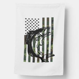 Fishing Tshirt Camouflage USA Flag for Bass Fisher