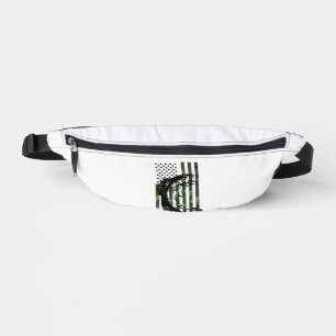 Fishing Tshirt Camouflage USA Flag for Bass Fisher Fanny Pack