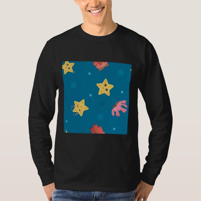 Fishing Tube Sponge Vector Pattern  T-Shirt (Front)