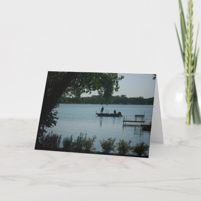 "Fishing Upon French Lake" Get Well Card (Front)