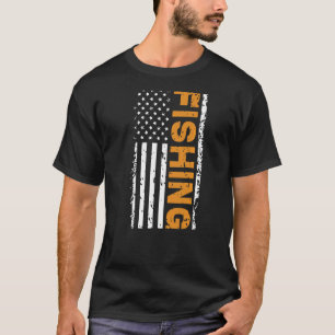 Fishing USA American Flag Fishing T-Shirt