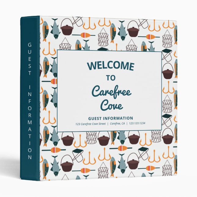 Fishing Vacation Rental Guest Information 3 Ring Binder (Front/Spine)