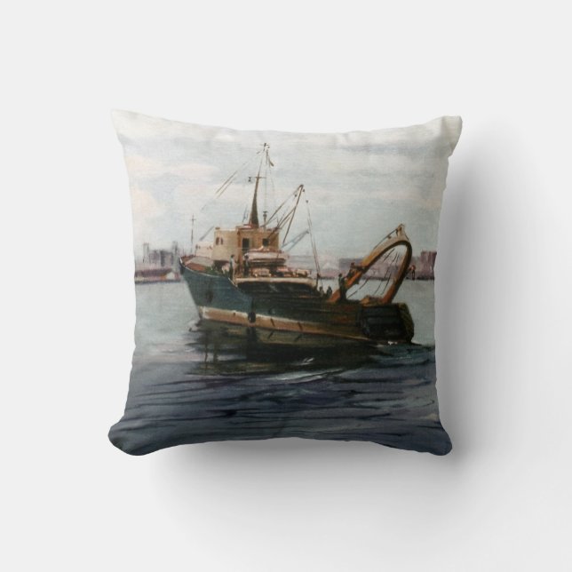 Fishing vessel/Fisheries/Fishing boat Throw Pillow (Front)