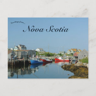 Fishing Village in Nova Scotia Canada Postcard