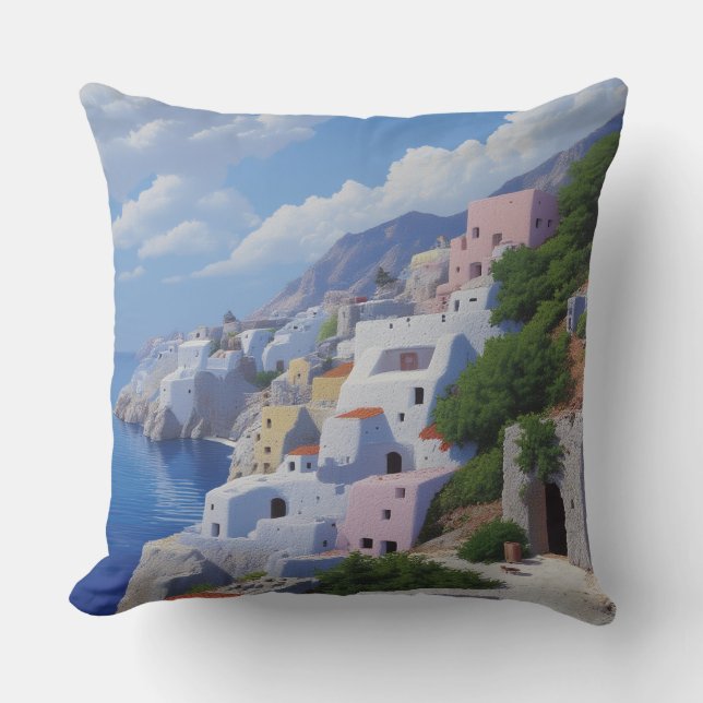 fishing village pillow (Front)