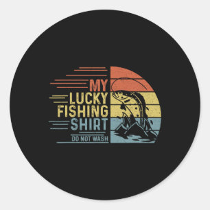 Fishing Vintage Retro My Lucky Fishing Shirt Do No Classic Round Sticker